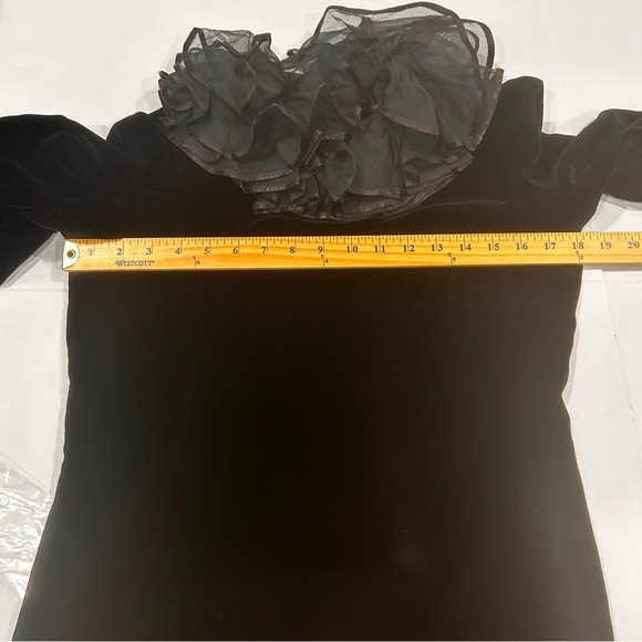 Nina ricci Vintage black long maxi dress size 4/6 velvet dress whimsigoth moody - Picture 9 of 16